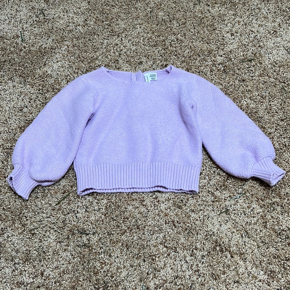 *EUC* Janie & Jack purple bubble sleeve sweater